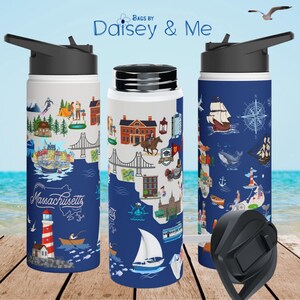 Map Gift • Tumbler • Tumbler with Straw Lid • Vacation Gifts • Martha’s Vineyard • Nantucket • Cape Cod • Island • Coastal • Bags and Gifts