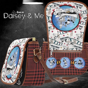 Mickey • Shoulder Bag • Steamboat Willie Mickey • Stylish Crossbody Weekender Travel or Handbag • Comics Bags and Accessories