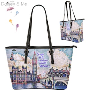 Mary Poppins Bag ∙ Vegan Handbag ∙ Mary Poppins ∙ Shoulder Bag ∙ Bag with Character ∙ Crossbody Bags for Women ∙ Poppins Umbrella ∙ Wallet
