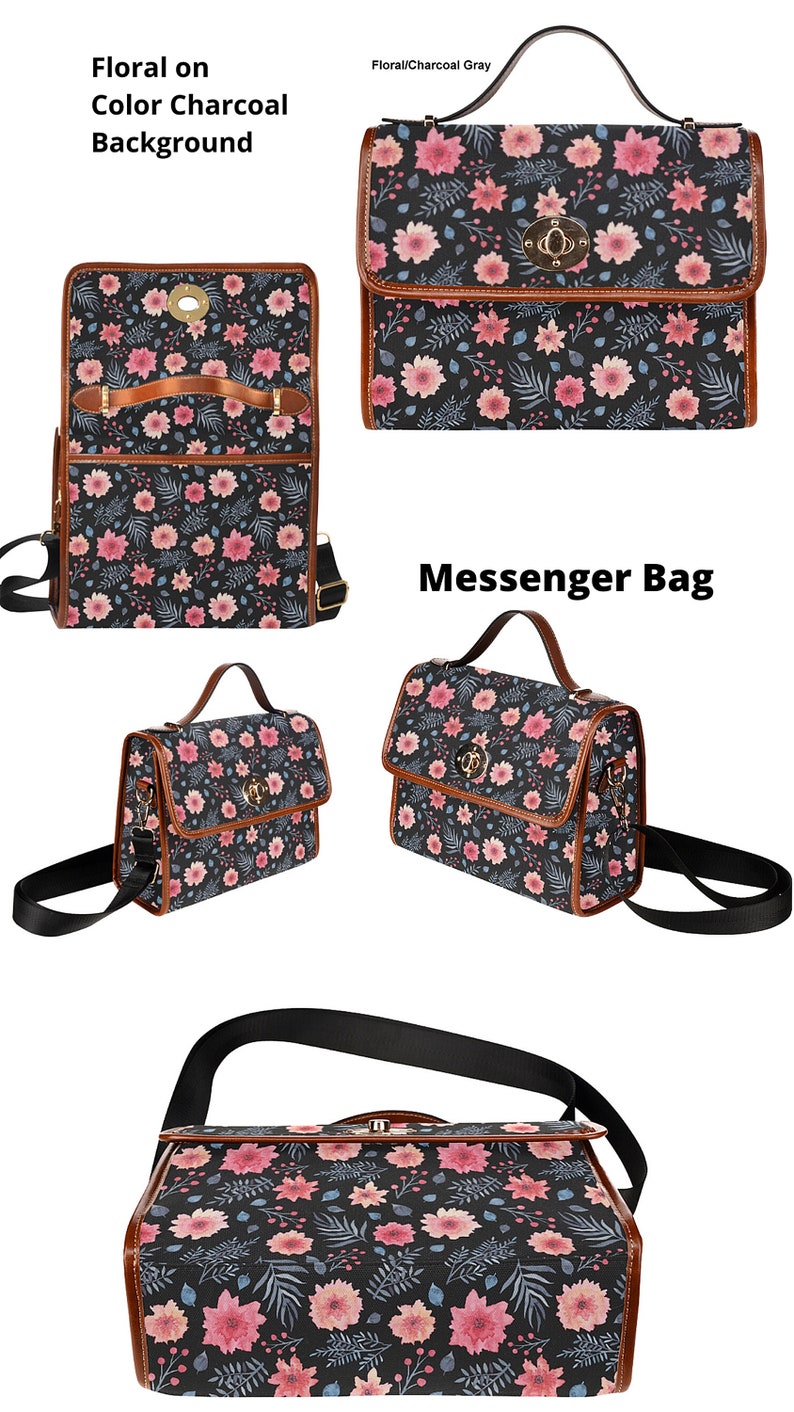 Floral Messenger Tote \u2219 Floral Messenger \u2219 Floral Pattern \u2219 Illustrated Messenger Bag \u2219 Fashionista Bag \u2219 Bohemian Floral Tote \u2219 Office Bag