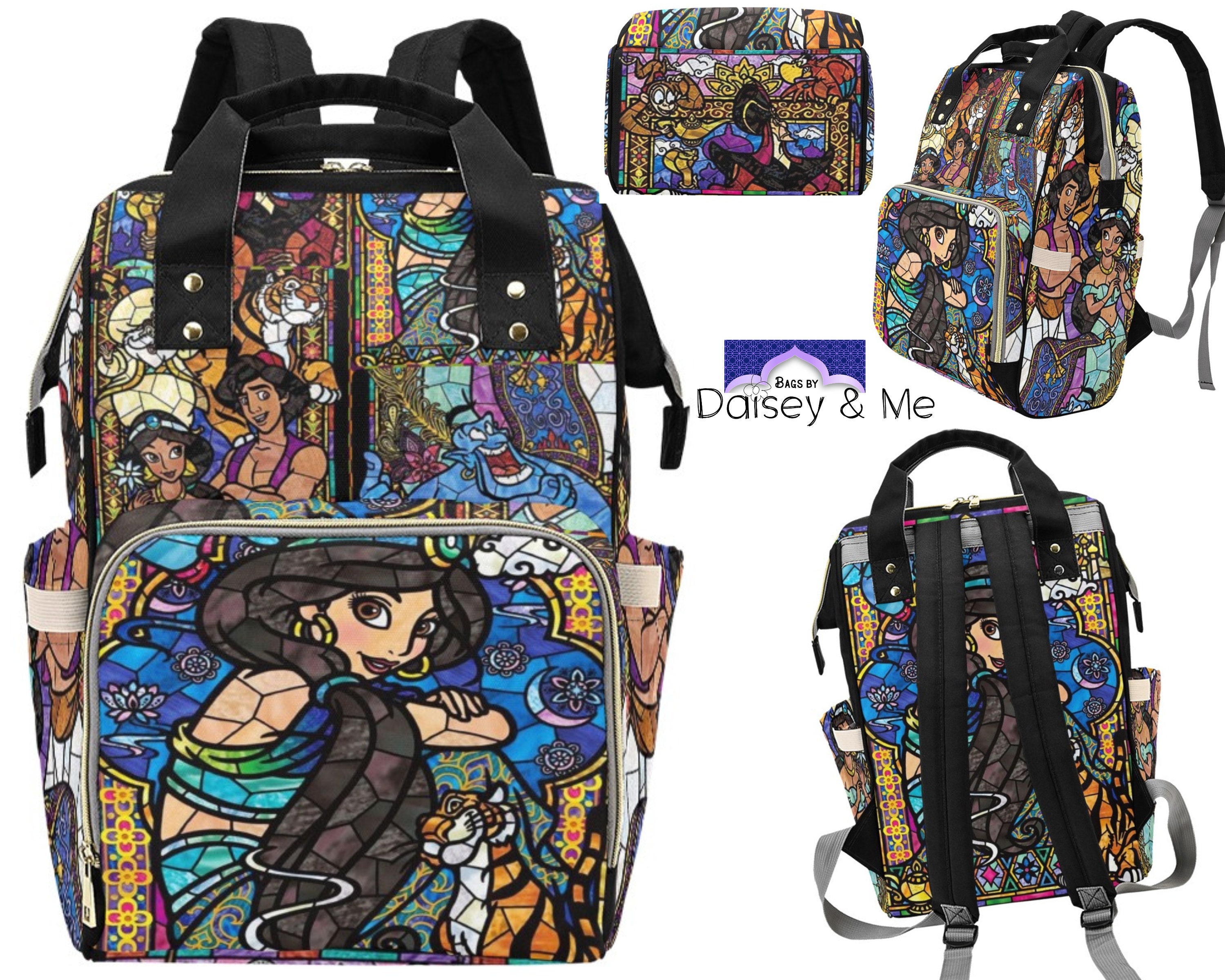 Disney Aladdin and Jasmine Backpack with Genie Wallet Carry All Pouch Check out the new Disney Aladdin Princess Jasmine Moonlit  main image 4