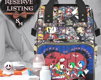 RESERVE LISTING • Personalized • Sally • Mother of Nightmares ∙ Backpack • Sally and Jack ∙ Diaper Bag ∙ Nursing Bag • Halloween Mom Gifts