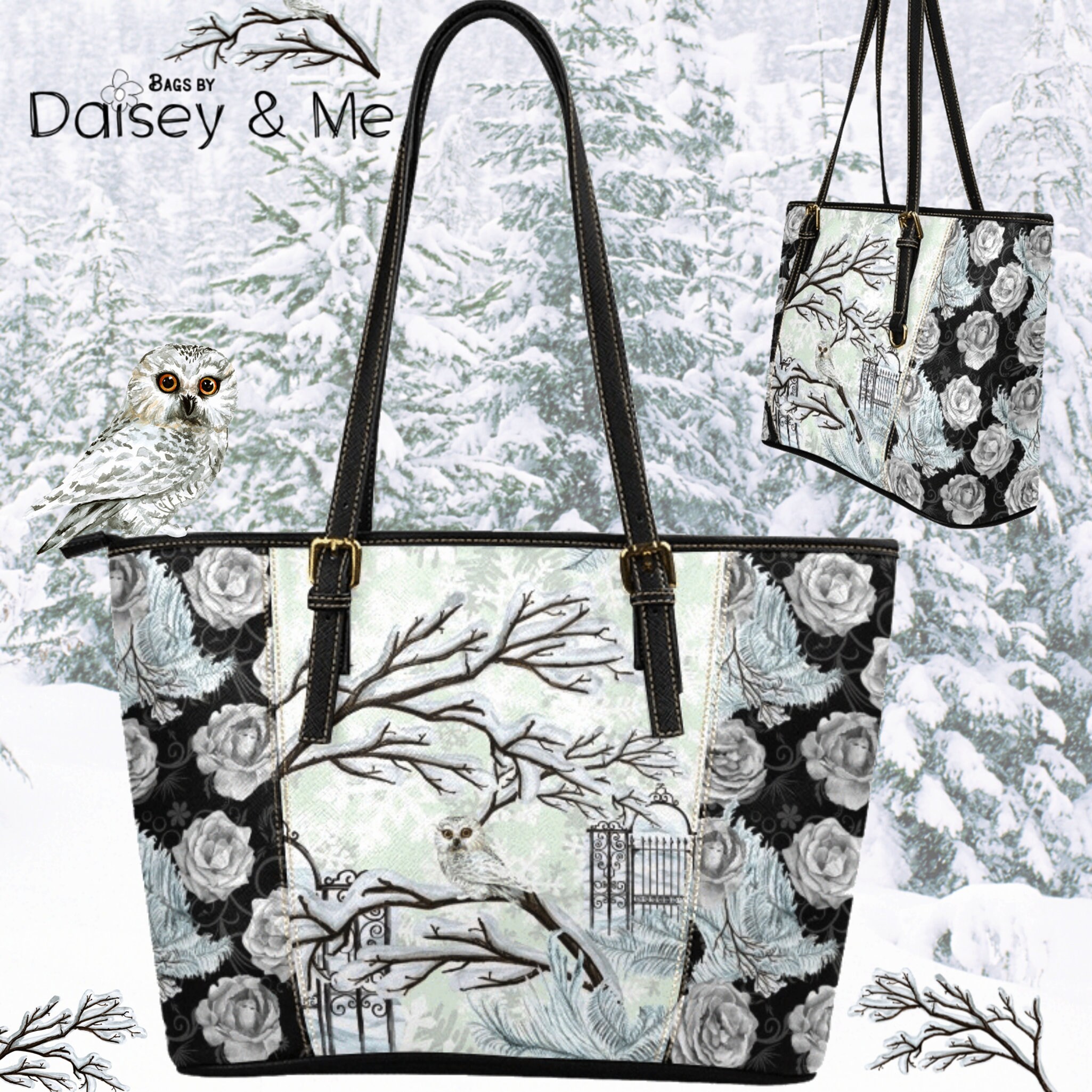 Snowy Owl ∙ Winter Forest ∙ Baby Owl ∙ Winter Wonderland ∙ Backpack ∙ Messenger ∙ Satche
