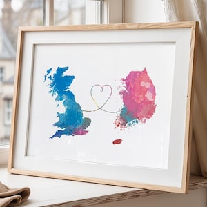 De la Grande-Bretagne à la Corée du Sud - Poster de voyage - Impression aquarelle