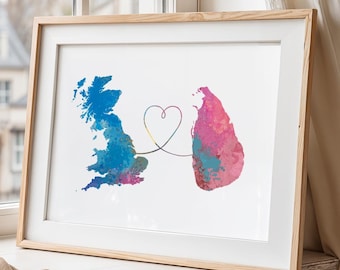Britain to Sri Lanka - Travel poster - Watercolour print