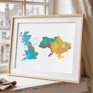 Großbritannien in die Ukraine - Reiseplakat - Aquarelldruck