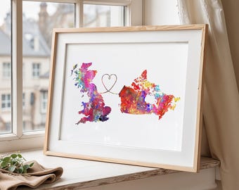 Britain to Canada - Travel poster - Watercolour print
