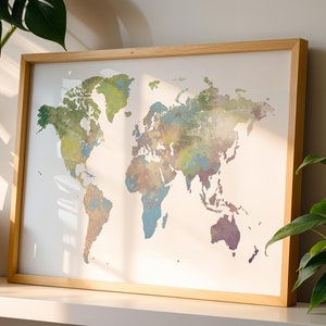 World Map - Watercolour print