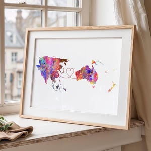 Asie à Océanie - Poster de voyage - Impression aquarelle