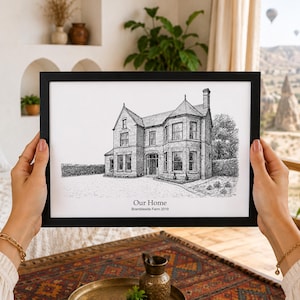 Personalised House Portrait | Custom Home Illustration | House Drawing from Photo | New Home Gift | Housewarming Wall Art