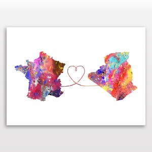 Frankreich bis Algerien - Reiseplakat - Aquarelldruck