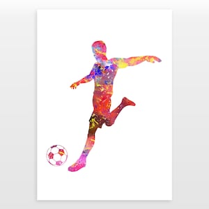 Footballer - Watercolour print