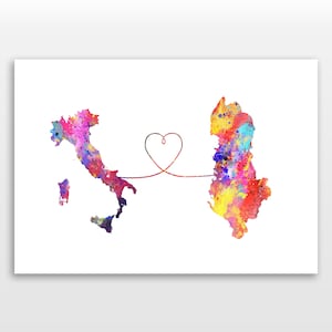 Italy to Albania - Travel - Watercolour print