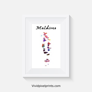 Malediven - Aquarelldruck