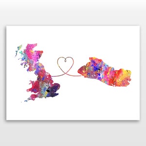 Britain to El Salvador - Travel poster - Watercolour print