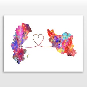 Sweden to Iran - Travel - Watercolour print