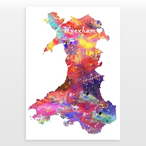 Wales - Wrexham - Watercolour print