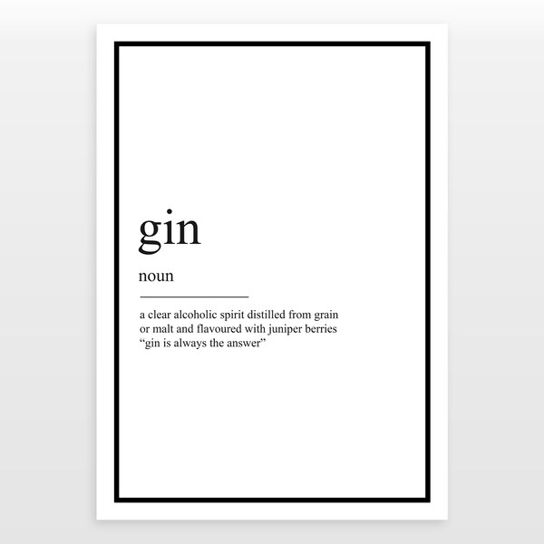 Gin Definition Etsy UK