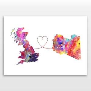 Britain to Libya - Travel poster - Watercolour print