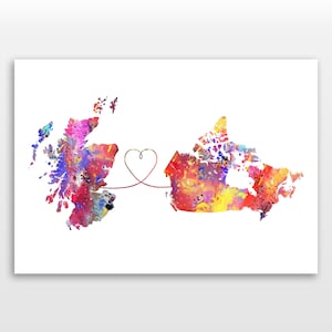 Scotland to Canada print - Travel poster - Watercolour print