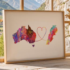 Australia to Lebanon - Travel Print Poster - 4 Available Colours