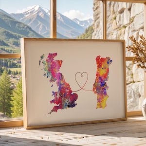 Britain to Portugal - Travel poster - Watercolour print