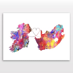 Irlandia do RPA - Plakat podróżniczy - Wydruk akwarelowy