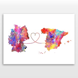 Germany to Spain - Travel - Watercolour print