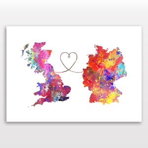 Britain to Germany Poster - Aquarelldruck