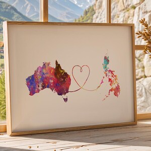 Australia to Philippines - Travel Print Poster - 4 Available Colours