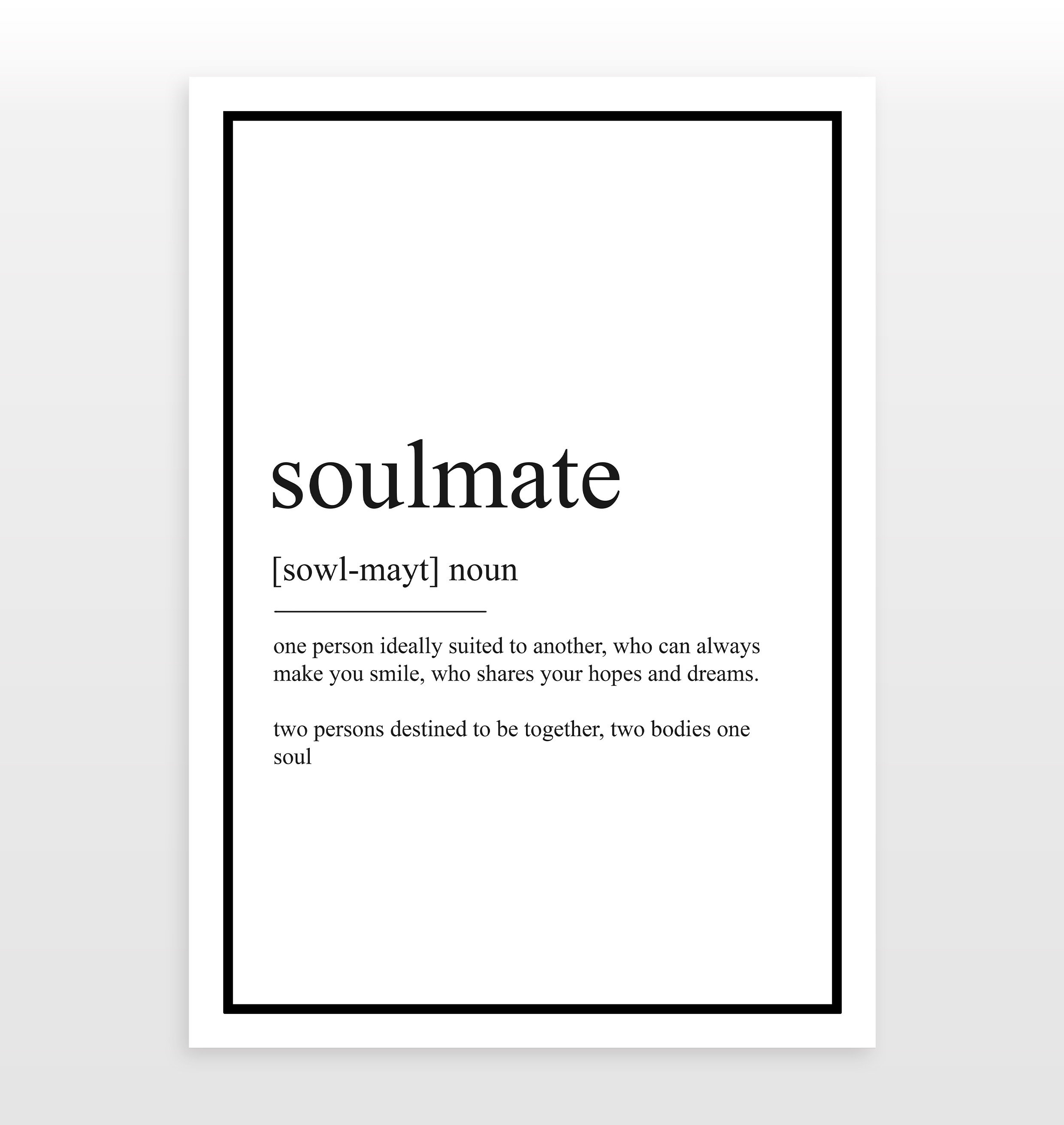 Soulmate Definition Print - Etsy