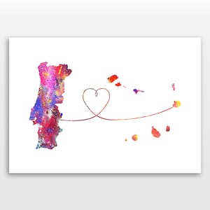 Portugal to Cape Verde - Travel - Watercolour print