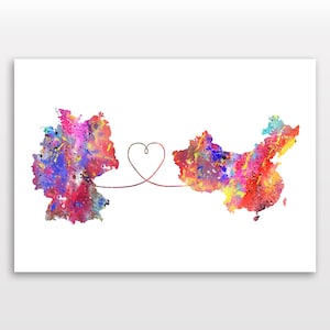 Germany to China - Travel - Watercolour print