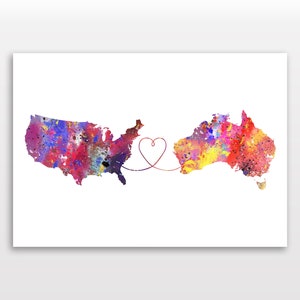 USA und Australien - Reise - Aquarelldruck