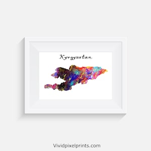 Kyrgyzstan - Watercolour print