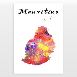 Mauritius - Watercolour print