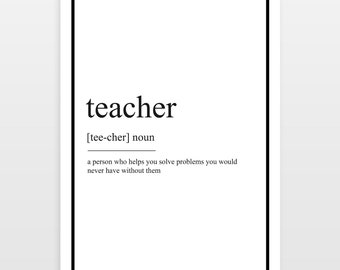 Teacher Definition - Watercolour print