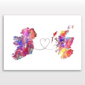 Irland to Scotland - Reiseplakat - Aquarelldruck