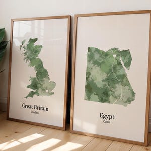 Impressions de cartes personnalisées - Deux pays - Ensemble d'illustrations de cartes personnalisées