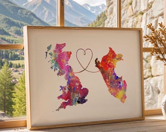 Britain to Peru - Travel poster - Watercolour print