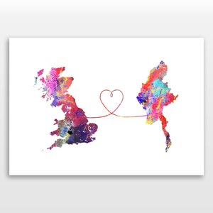 Britain to Myanmar - Travel poster - Watercolour print