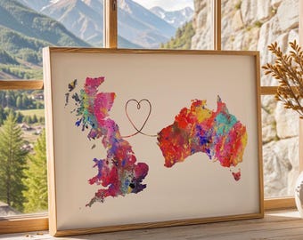 Britain to Australia - Travel - Watercolour print
