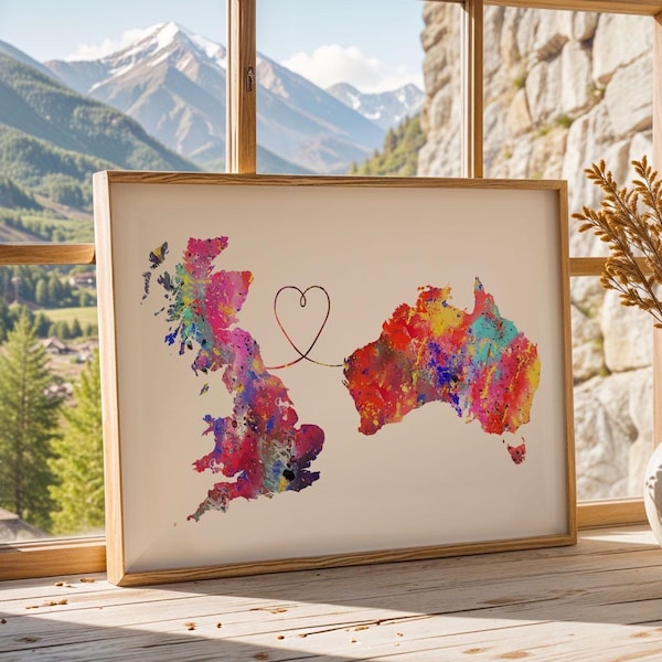 Britain to Australia - Travel - Watercolour print