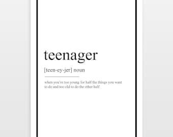 Teenager - Definition Print