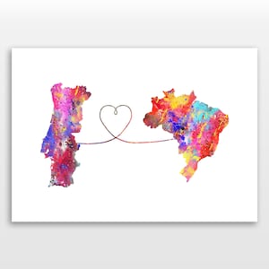 Portugal to Brazil - Travel - Watercolour print
