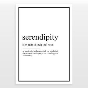 Serendipity Definition Print