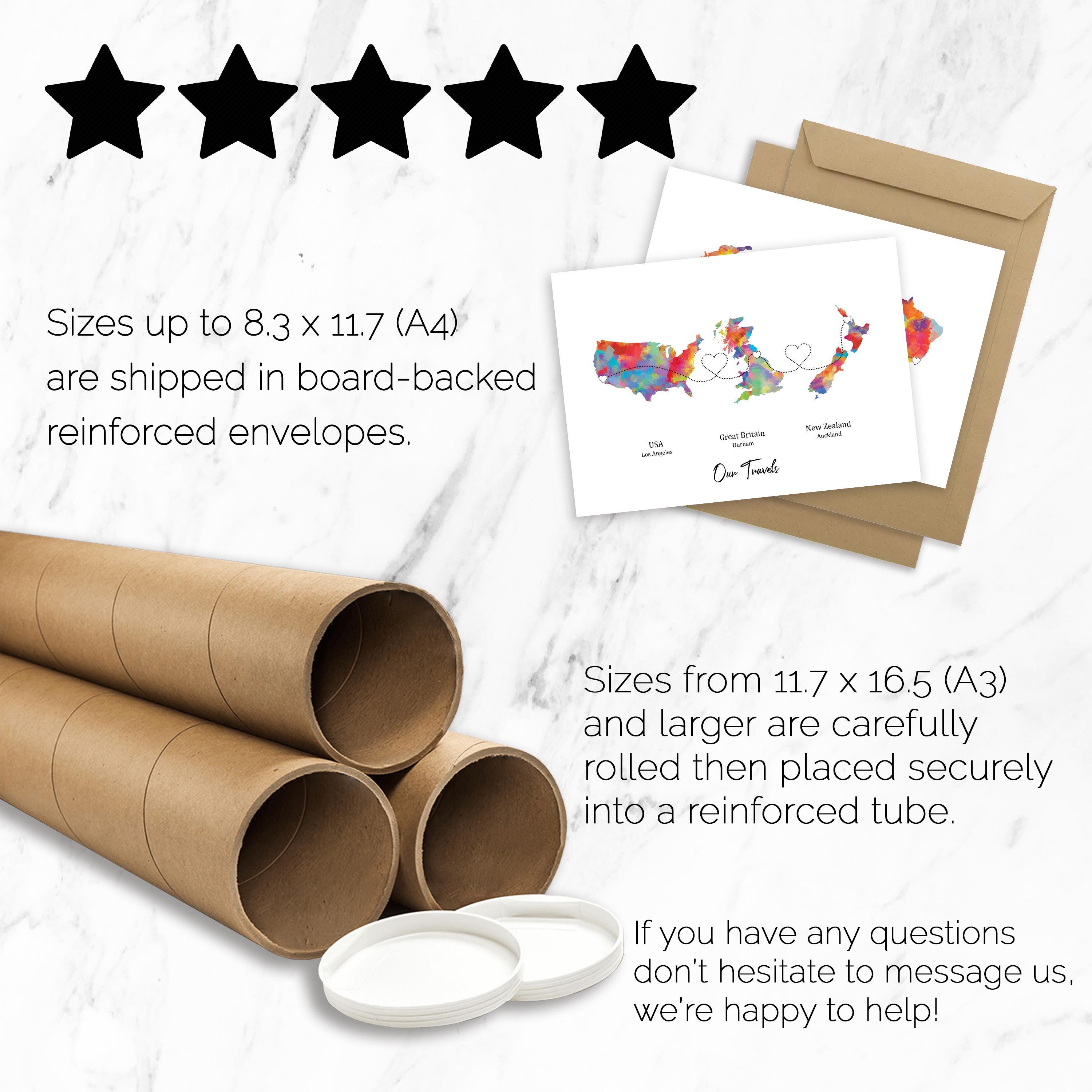 Personalised Map Print With Linked Locations | Custom Travel Adventures ...