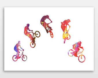 BMX - The 360 - Watercolour print