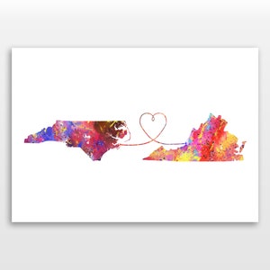 North Carolina to Virginia - Travel - Watercolour print