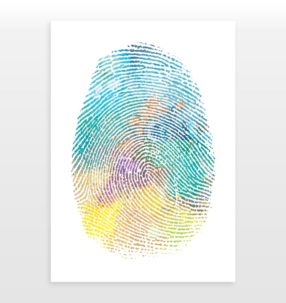 指紋ポスター - 指紋印刷 - 水彩画 - Etsy 日本 